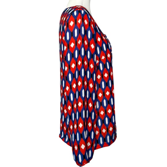 ▪️|EUC| LAUNDRY by SHELLI SEGAL Geometric Print Long Sleeve Blouse - Picture 4 of 6